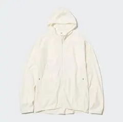 【UNIQLO】ドライEX UVカットフルジップパーカ ホワイト　M