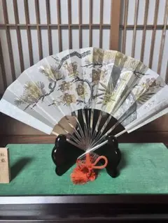 武比古作　純銀　扇 純銀 額 扇 6号松竹梅 - TAKEHIKO - 武比古 - 日本の伝統工芸