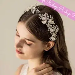 ブライダルヘッドドレス☆ウェディング 髪飾り ヘアアクセサリー ティアラ