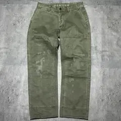 T*k様 デンハム　DENHAM ダメージ加工　カーキ　チノパン　W27 L32