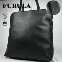 【美品】フルラ テクニカル トートバッグ レザー A4肩掛け 大容量 メンズ　黒