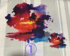 サンセットパームツリーアイロンシート 大小セット オリジナルTシャツHawaii