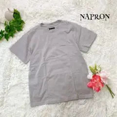 ナプロン 半袖Tシャツ クルーネック 無地 シンプル メンズ グレー ka383