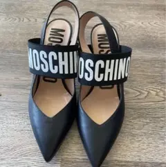 新品未使用!破格‼︎ モスキーノ MOSCHINO ロゴストラップパンプス