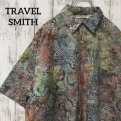 C2254 TRAVEL SMITH アロハシャツ 半袖 マルチカラー 海外