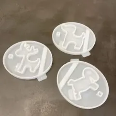☆犬 トナカイ シリコンモールド 3個セット スマホスタンド ハンドメイド
