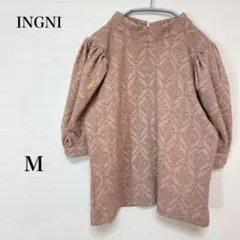イング 半袖シャツ Mサイズ 茶ベージュ ショルダーデザイン