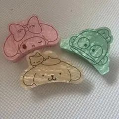 サンリオ　ヘアクリップ　ぱっちん　はんぎょ　マイメロ ポムポムプリン