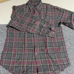 IZOD チェック柄 長袖シャツ グレー/赤/黄