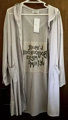 バックロゴ付き長袖カーディガン LL タグ付き