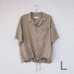 【美品】niko and…◆アロハシャツ◆フラミンゴ柄◆レーヨン開襟シャツ◆L