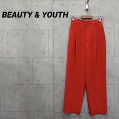 タグ付新品未使用 BEAUTY & YOUTH ワイドタックパンツ S 朱色