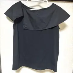 Tシャツ黒ノースリーブカットソー（リバーシブル）