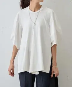 BEARDSLEY トップス Tシャツ パフスリーブ ホワイト