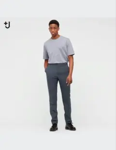 貴重。ユニクロ+J ウールスリムフィットパンツ グレー 70センチ裾上げ済