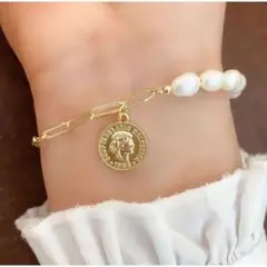 パールブレスレット レディース 真珠 淡水パール 8mm 人気 14K