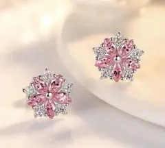 ⭐️桜 ピアス CZダイヤ ジルコニア ⭐️オシャレ⭐️大人気⭐️