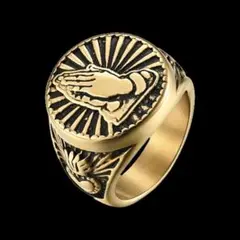 【R047】リング　メンズ　レディース　ゴールド　アクセサリー　指輪　20号
