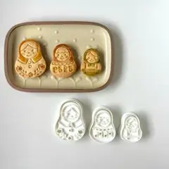 北欧　マトリョーシカ　入れ子サイズの３点セット【クッキー型】