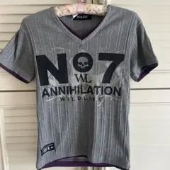 WILD LIFE Vネック半袖Tシャツ/S