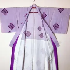 着物 花柄 紫 アンティーク