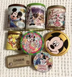 断捨離！ディズニーランドお菓子缶８点セット　チョコクランチ缶　Disney
