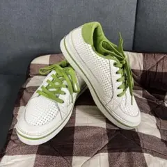crocs 通気性メッシュスニーカー US M8 ホワイト/グリーン