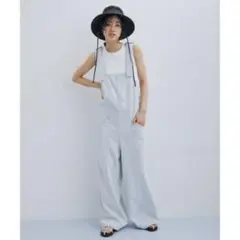 アダムエロペ　デニムペンシルサロペット　インディゴブルー