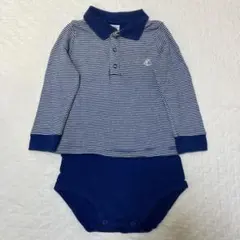 プチバトー　ストライプ柄ロンパース 12M/74cm