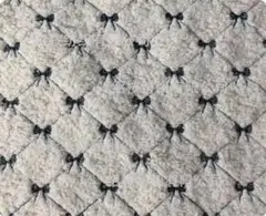 8/11限りSALE　リボン刺繍　ファー　オフホワイト　30cm