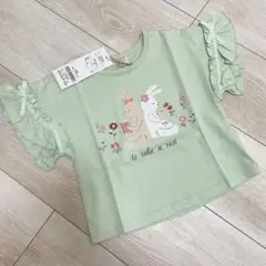 ラポシェビスキュイ うさぎプリント半袖Tシャツ フリル9