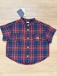 バースデイ Cottoli コトリ 赤×青チェックシャツ 80サイズ 新品