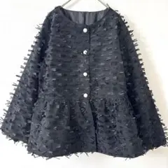【美品】ANDREA &Co. アンドレアアンドコー　リボンノーカラージャケット