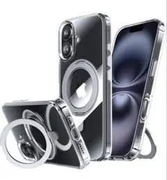 NIMASO iPhone16Plusクリアスタンドケース　MagSafe