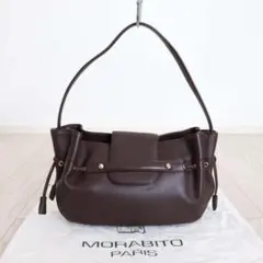 良品 MORABITO モラビト 巾着型 レザー ワンショルダーバッグ ブラウン