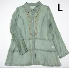 婦人服 ミセス ジャケット ブラウス 長袖 LOBJLE L レディース