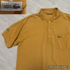 CHEMISE LACOSTE ラコステFRANCE製 ロゴ刺繍 鹿の子ポロ