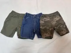 男の子 半ズボン 110サイズ 3枚セット デニム・カーキ・迷彩 おまとめ