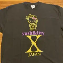希少サンリオキティコラボyoshikitty X JAPAN Tシャツ 黒　XL