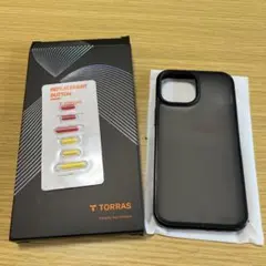 TORRAS iPhone13 mini ケース ブラック 交換用ボタン付き