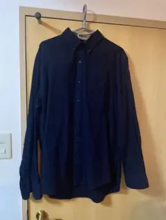 ユニクロ　ワイシャツ　ネイビー　UNIQLO メンズ長袖ワイシャツ　Lサイズ