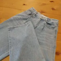ライトブルー デニム ワイドパンツ 150 pom ponette ポンポネット