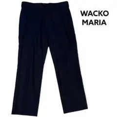 WACKO MARIA ワコマリア ウールスケートトラウザー 紺 M カシミヤ混