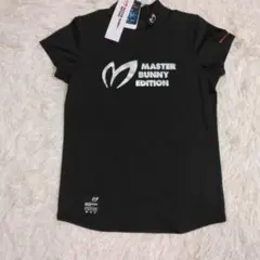 未使用タグ付　マスターバニー 半袖ハイネックシャツ 黒×シルバー