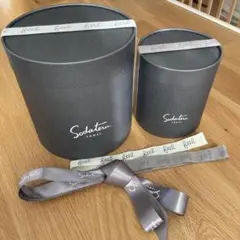 育てるタオル 空き箱 大小2セット リボン、バンド付き