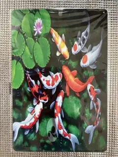 新品　錦鯉　オマージュアルミプレートブリキ看板②
