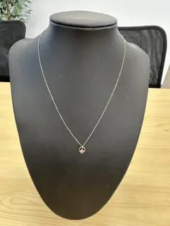 K10 ピンクサファイア ダイヤモンド 0.01ctフラワーモチーフネックレス