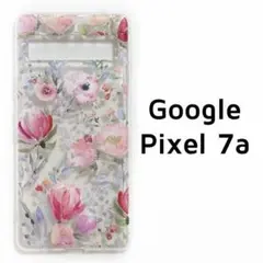 Pixel 7a カバー クリア 花 透明