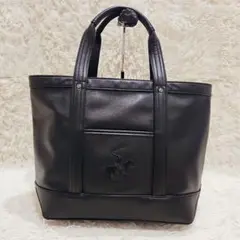 未使用級 ビバリーヒルズポロクラブ トートバッグ 黒 肩掛け ポニーロゴ バッグ