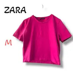 ZARA ザラ Tシャツ ショート丈【M】ピンク
